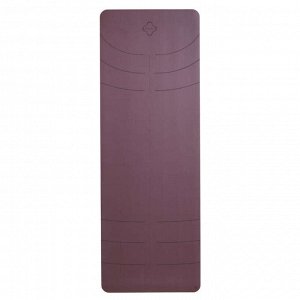 Коврик для йоги полиуретановый нескользящий 185х65х0,5 см бордовый GRIP+ KIMJALY KIMJALY