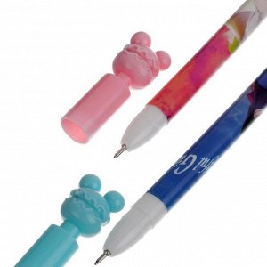 Ручка шариковая, корпус с рисунком, МИКС, «Мишка», стержень синий, 0,5 мм