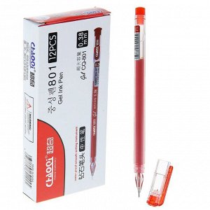 Ручка гелевая, 0.38 мм, красная, корпус прозрачный, безстержневая, игольчатый пишущий узел, «Кристалл»