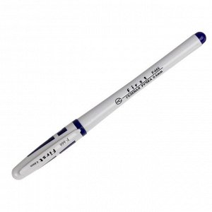 Ручка гелевая, 0.5 мм, синяя, корпус белый, с резиновым держаталем