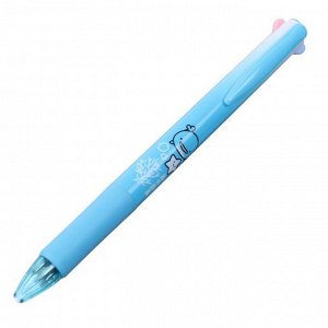 Ручка шариковая автоматическая 4-х цветная, корпус с рисунком МИКС Море, штрихкод на штуке