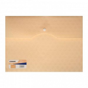 Папка-конверт на кнопке формат А4 350мкр жесткая, бежевая