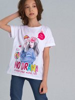 Фуфайка трикотажная для девочек (футболка)