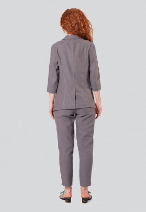 2074 серый Укороченный женственный жакет, пиджак&nbsp;&nbsp;из льна с добавлением хлопка, российского производства бренда Dimma. Широкий размерный ряд, в том числе большие размеры.Застежка на 1 пугови