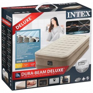 Кровать надувная Ultra Plush Bed, 99 х 191 х 46 см, встроенный насос 220В, 64426NP INTEX