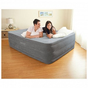 Кровать надувная Comfort-Plush Queen, 152 х 203 х 56 см, с встроенным насосом, 220V 64418 INTEX