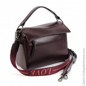 Женская кожаная сумка 2219 Дарк Ред бордо