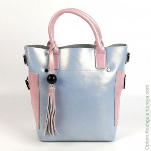 Женская кожаная сумка  Лаит Блу голубой