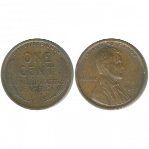 США 1 Цент 1920 год XF КМ# 132 Пшеничный цент Линкольн