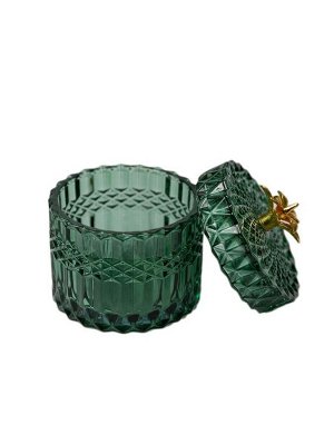 Шкатулка для украшений Roslin Floox, 9х9х11 см, цв.зеленый, стекло