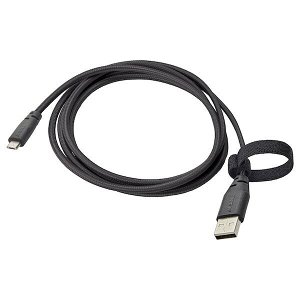 LILLHULT ЛИЛЛЬХУЛЬТ Кабель USB тип А – micro-USB, темно-серый1.5 м