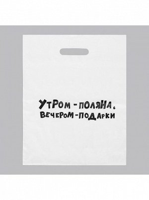 Пакет полиэтилен Утром поляна, вечером подарки с вырубной ручкой 31 х 40 см