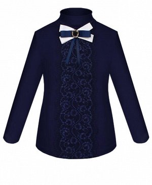 Синяя школьная водолазка (блузка) для девочки Цвет: синий