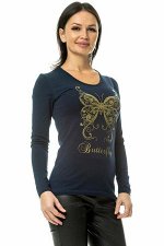 Лонгслив &quot;Butterfly&quot;. Цвет темно-синий