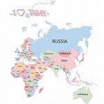 Наклейка многоразовая КАРТА МИРА