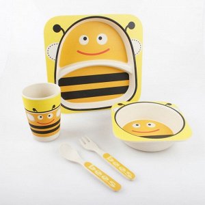 Набор детской посуды Пчелка Желтая 5 шт.