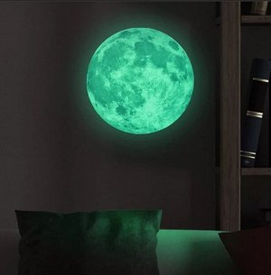 Наклейка светящаяся на стену "Луна 5D "
