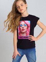 Фуфайка трикотажная для девочек (футболка)