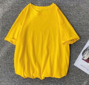 Мужская однотонная футболка, цвет желтый