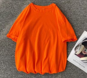 Мужская однотонная футболка, цвет оранжевый
