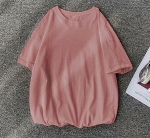 Мужская однотонная футболка, цвет розовый