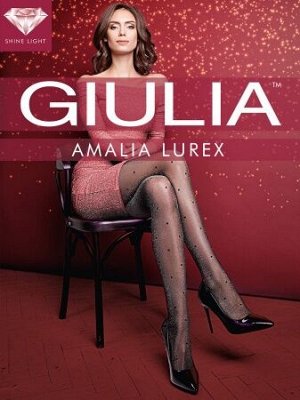 Amalia Lurex 01 колготки женс. (Giulia)  люрекс c тканым узором "горох". 20 ден