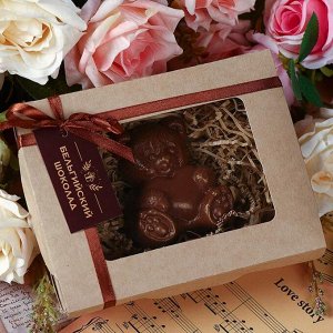 Шоколадная фигурка «Мишка с сердцем», 80 г