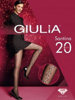Santina 10 колготки женс. (Giulia) узор с блестящим люрексом в виде завитков, 20 ден