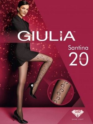 Santina 10 колготки женс. (Giulia) узор с блестящим люрексом в виде завитков, 20 ден