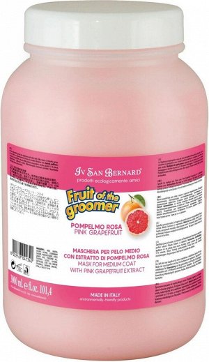 ISB Fruit of the Groomer Pink Grapefruit Восстанавливающая маска для шерсти средней длины с витаминами 3 л