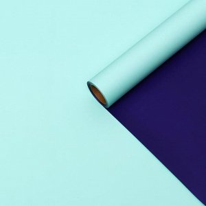 Пленка матовая, светло - бирюзовый, синий, 0.58x10 м