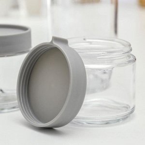 Набор банок стеклянных для сыпучих продуктов «Модерн», 3 предмета: 320/320/700 мл, цвет серый