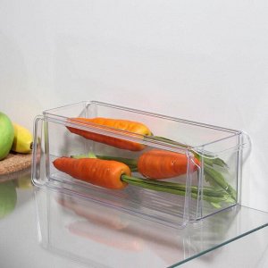 Контейнер для холодильника с крышкой IDEA, 10х30х10 см, цвет прозрачный