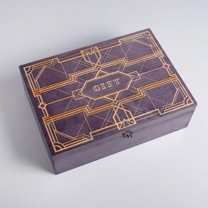 Ящик деревянный подарочный «Подарок», 25 * 35 * 11 см