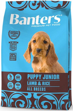 Banters Puppy Junior ягненок с рисом сухой корм для щенков 3 кг