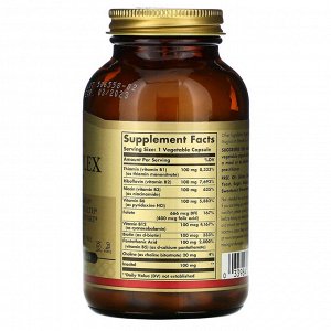 Solgar, комплекс витаминов группы B «100», 100 вегетарианских капсул