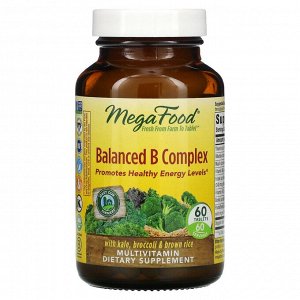 MegaFood, Сбалансированный комплекс витаминов группы В, 60 таблеток