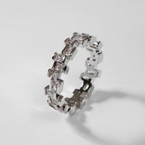 Кольцо "Богатство" кубики, цвет белый в серебре, размер 18