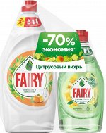FAIRY Ср д/мытья пос Апельсин лимонник 900мл+FAIRY Ср д/мытья пос Pure &amp; Clean Берг Имбирь 450мл