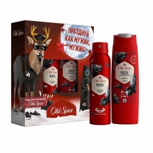 Q -> ПН OLD SPICE Аэроз дезодорант-антиперсп Rock 150мл+Гель д\душа+шамп 2в1 Rock with Charcoal 250мл