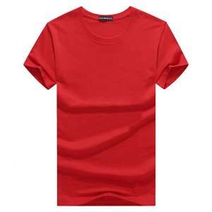 Мужская однотонная футболка, цвет красный
