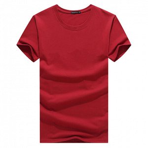 Мужская однотонная футболка, цвет бордовый