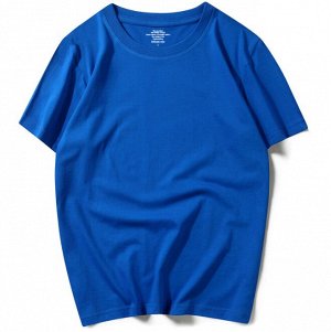 Мужская однотонная футболка, цвет синий
