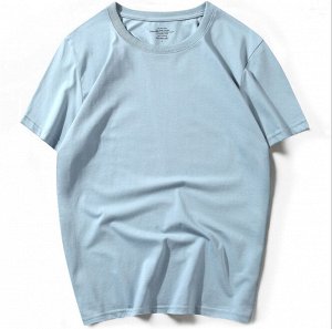 Мужская однотонная футболка, цвет светло-голубой