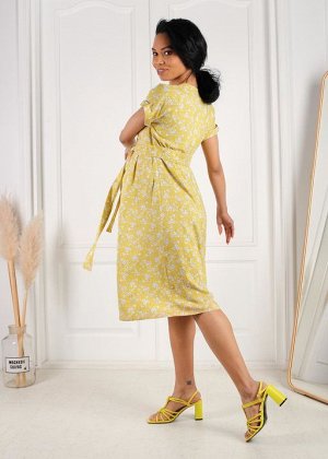 Платье "Юлиана" для беременных и кормящих; цвет: желтый