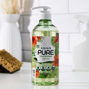 Средство для мытья посуды, овощей и фруктов с ароматом лайма и мяты Pigeon Pure Virgin Mojito 750мл, бутылка