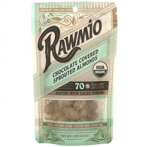 Rawmio, Покрытый Шоколадом Проросший миндаль, 2 унции (56,7 г)