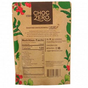 ChocZero, черный шоколад с морской солью и фундуком, без сахара, 6 батончиков по 28 г (1 унция)