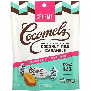 Cocomels, органическая карамель из кокосового молока с морской солью, 100 г (3,5 унции)