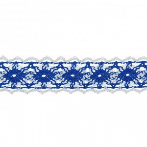 Тесьма плетёная сине белый с серебром намотка 20 метров